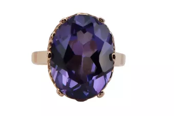 Russian Soviet rose 14k 585 gold Alexandrite Ruby Emerald Sapphire Zircon ring  vrc189