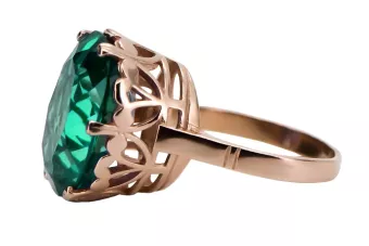 Rose 14k pink gold 585 emerald ring vrc130 Vintage