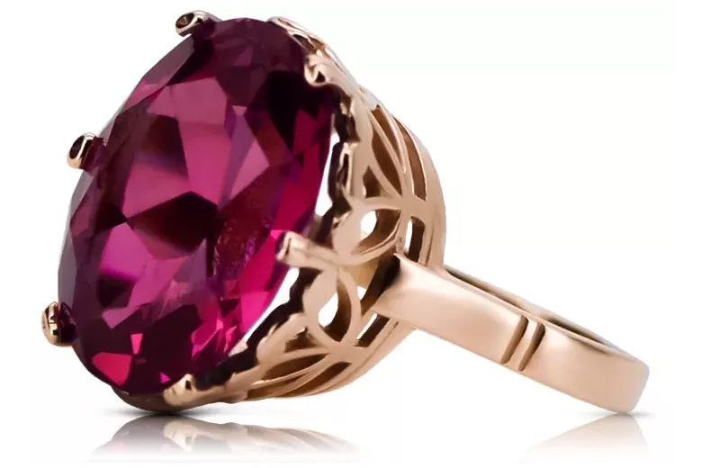 Anillo ruso soviético rosa 14k 585 oro Alejandrita Rubí Esmeralda Zafiro Zircon vrc189