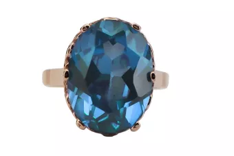 copy of Argent 925 Rose Gold Plated Aquamarine Ring vrc079rp Vintage