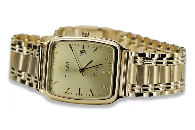 Reloj de oro para hombre Geneve ★ zlotychlopak.pl ★ Pureza de oro 585 333 Precio bajo!