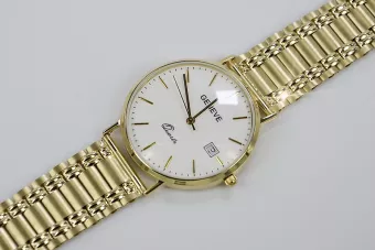 Італійський жовтий 14k 585 золотий чоловічий годинник Geneve mw006ydw&mbw009y