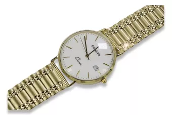 Італійський жовтий 14k 585 золотий чоловічий годинник Geneve mw006ydw&mbw009y