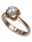 Russian rose Soviet pink USSR red 585 583 gold pearl ring