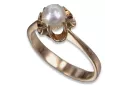 Russian rose Soviet pink USSR red 585 583 gold pearl ring