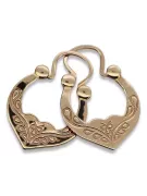 Rose rose russe soviétique 14k 585 or URSS Vintage Gipsy boucles d’oreilles ven017