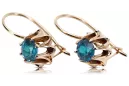 Rosa rosa 14k 585 pendientes aquamarine oro vec092 Estilo soviético ruso vintage