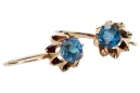 Rosa rosa 14k 585 pendientes aquamarine oro vec092 Estilo soviético ruso vintage