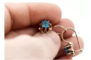 Rose rosa 14k 585 gold aquamarine Ohrringe vec092 Vintage russischer Sowjetstil