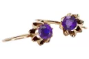 Boucles d'oreilles rose 14k 585 or alexandrite vec092 Vintage russe style soviétique