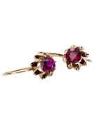 Boucles d'oreilles en or rose 14k 585 vec092 Vintage russe style soviétique