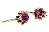 Rose rosa 14k 585 Gold Rubin Ohrringe Vec092 Vintage russischer Sowjetstil