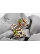 Pendientes de peridoto de oro rosa de 14k 585 vec092 Vintage estilo soviético ruso