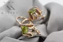 Pendientes de peridoto de oro rosa de 14k 585 vec092 Vintage estilo soviético ruso