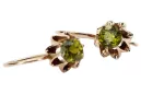 Rose pink 14k 585 gold peridot earrings vec092 Vintage Russian Soviet style