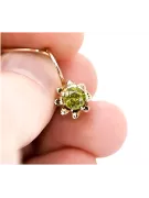 Pendientes de peridoto de oro rosa de 14k 585 vec092 Vintage estilo soviético ruso