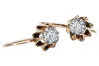 Rose rosa 14k 585 gold Zirkon Ohrringe Vec092 Vintage russischer Sowjetstil