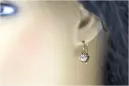 Boucles d'oreilles rose 14k 585 zircon or vec092 Vintage russe style soviétique