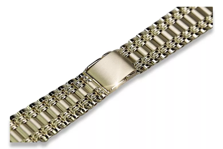 Italian yellow 14k gold man's watch bracelet mbw006y