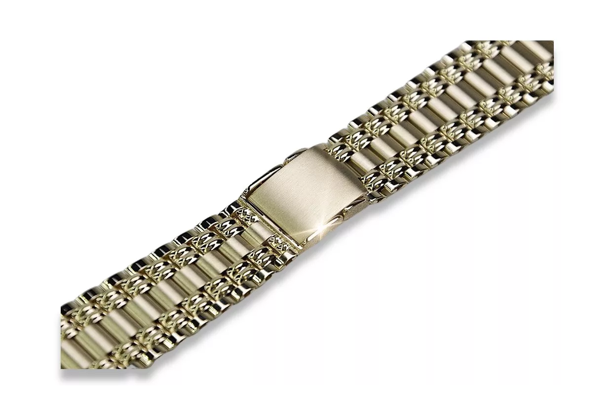 Italian yellow 14k gold man's watch bracelet mbw006y