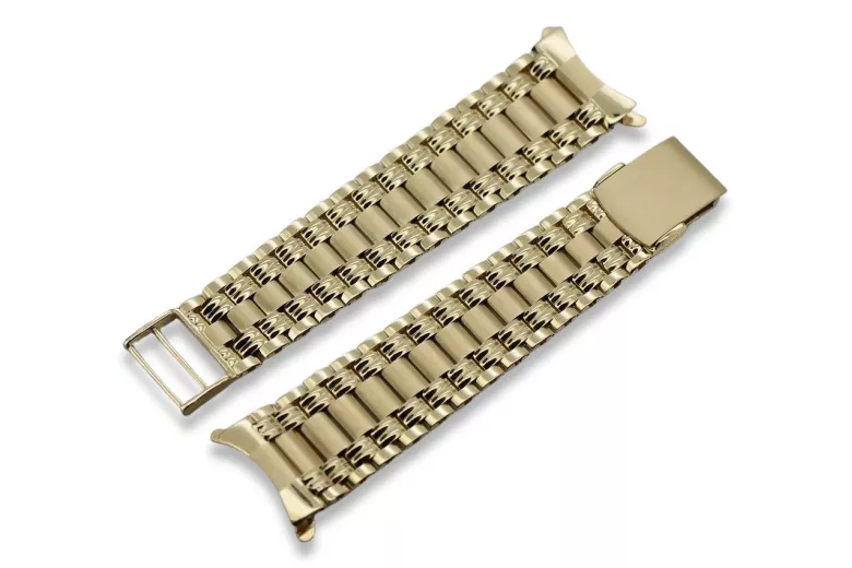 Italian yellow 14k gold man's watch bracelet mbw006yo