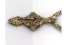 Gelb 14k Gold orthodox Kreuz Anhänger mit Steinen cgoc002y
