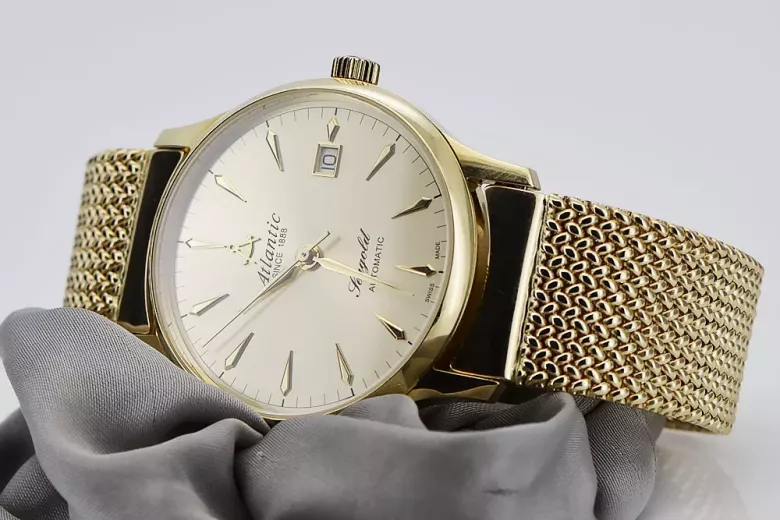 Gold men's watch Geneve ★ zlotychlopak.pl ★ Gold purity 585 333 Low Price!