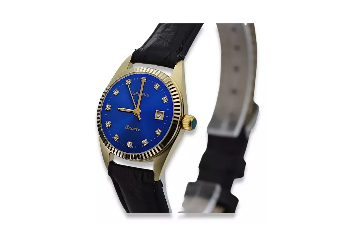 Gold men's watch Geneve ★ zlotychlopak.pl ★ Gold purity 585 333 Low Price!