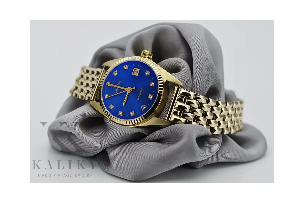 Reloj de oro para hombre Geneve ★ zlotychlopak.pl ★ Pureza de oro 585 333 Precio bajo!