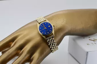 Жовтий 14k 585 золотий наручний годинник Lady Geneve lw020ydbl&lbw004y