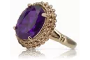 Russian Soviet rose 14k 585 gold Alexandrite Ruby Emerald Sapphire Zircon ring  vrc014