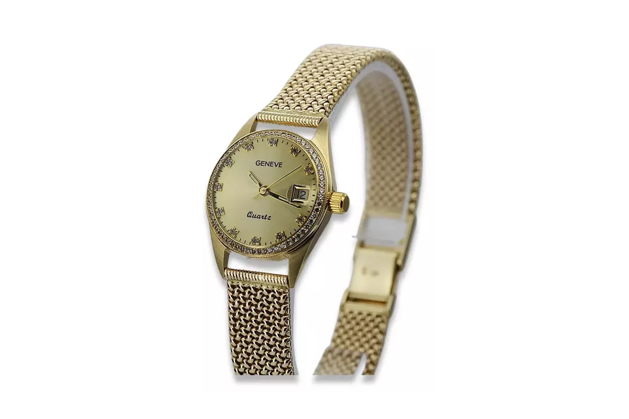 Gold men's watch Geneve ★ zlotychlopak.pl ★ Gold purity 585 333 Low Price!