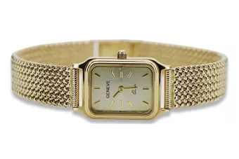 reloj Geneve de oro de 14 quilates para mujer con brazalete Lw023y&lbw004y