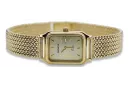 reloj Geneve de oro de 14 quilates para mujer con brazalete Lw023y&lbw004y