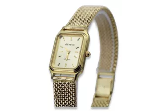 Yellow 14k 585 gold Lady Geneve wrist watch lw023y&lbw003y