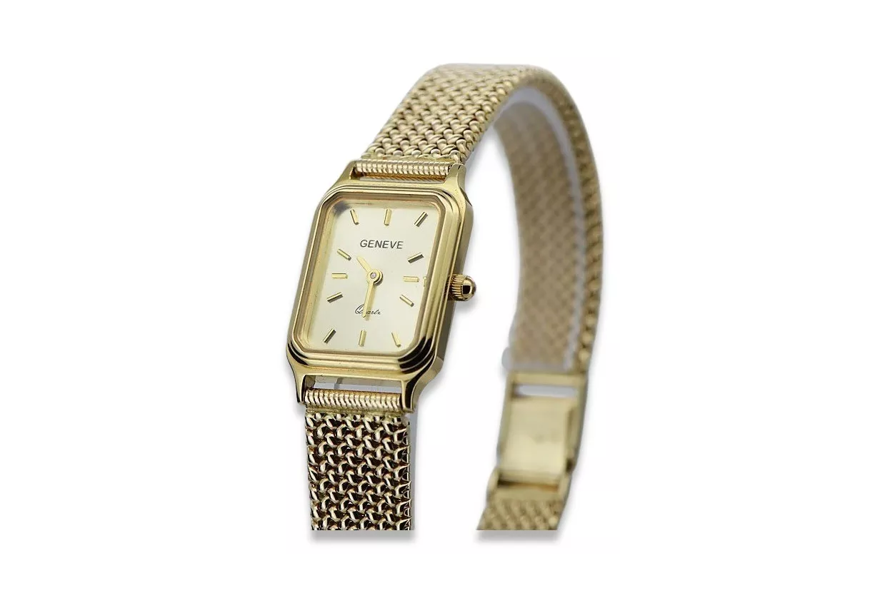 copie de Genève Montre pour femme en or 14 carats avec bracelet Lw023y & lbw004y