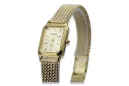 reloj Geneve de oro de 14 quilates para mujer con brazalete Lw023y&lbw004y