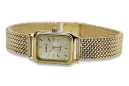 reloj Geneve de oro de 14 quilates para mujer con brazalete Lw023y&lbw004y