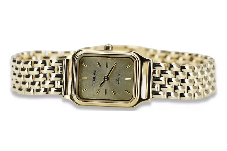 Gold men's watch Geneve ★ zlotychlopak.pl ★ Gold purity 585 333 Low Price!