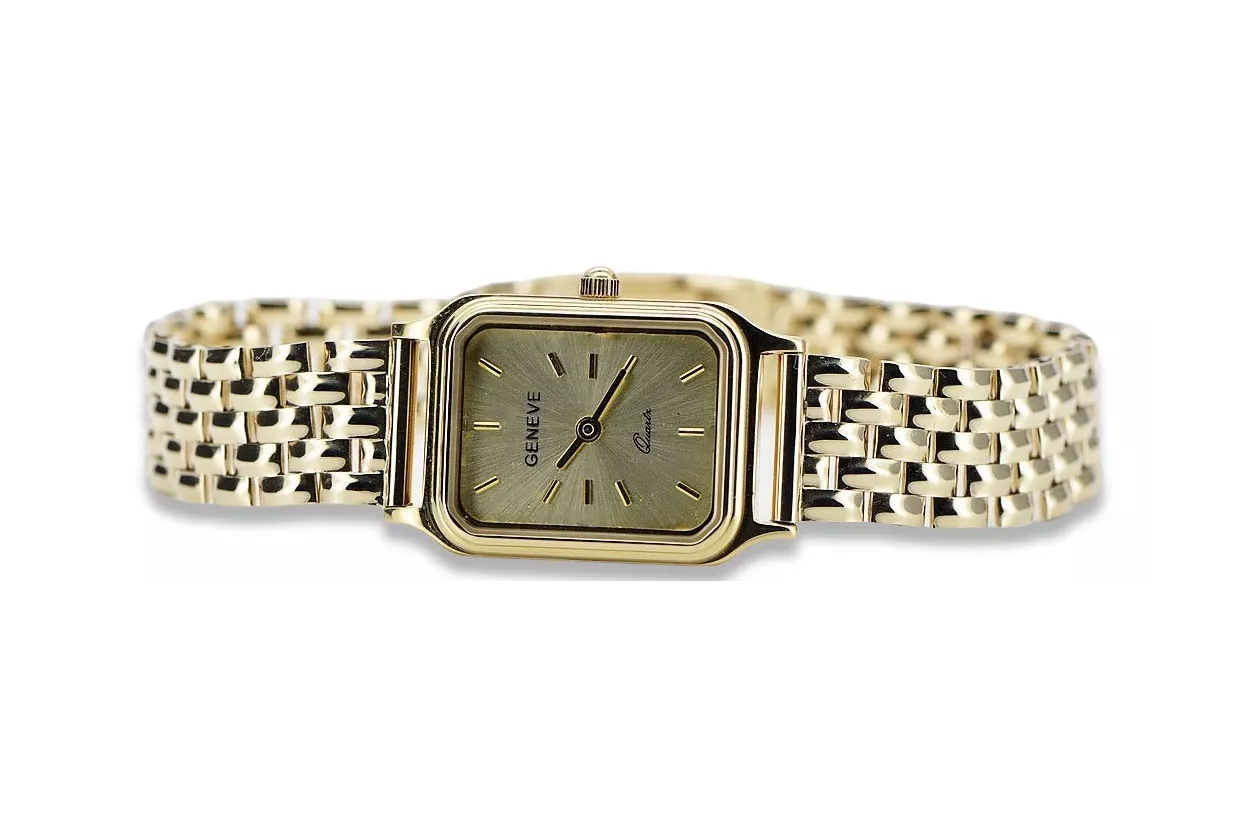 copie de Golden Women's Watch avec Bracelet 14K Geneve LW023Y & LBW008Y