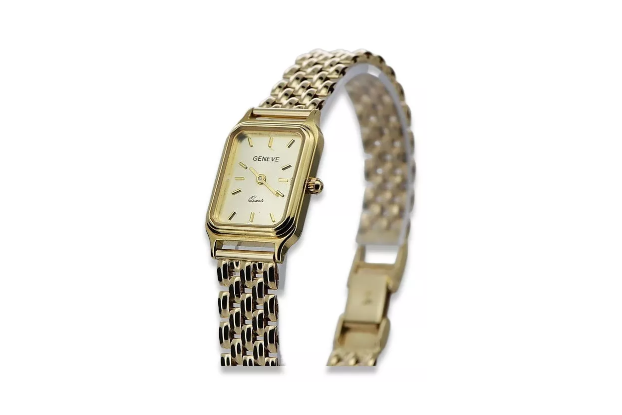 copie de Golden Women's Watch avec Bracelet 14K Geneve LW023Y & LBW008Y