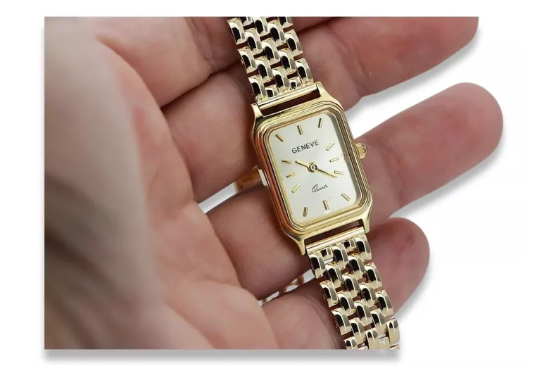 Копія Golden Women's Watch за допомогою браслета 14K Geneve LW023Y & LBW008Y