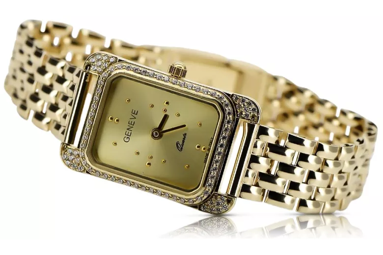 Reloj de oro para hombre Geneve ★ zlotychlopak.pl ★ Pureza de oro 585 333 Precio bajo!