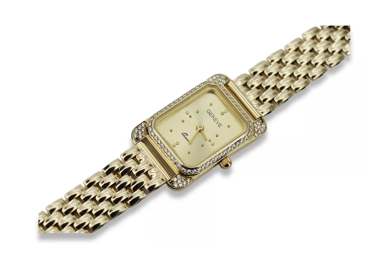 Gold men's watch Geneve ★ zlotychlopak.pl ★ Gold purity 585 333 Low Price!