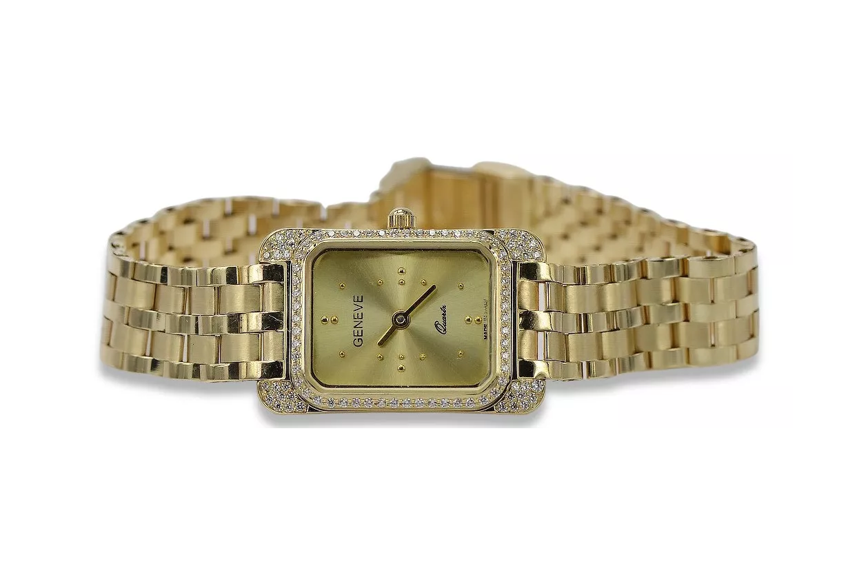 Gold men's watch Geneve ★ zlotychlopak.pl ★ Gold purity 585 333 Low Price!