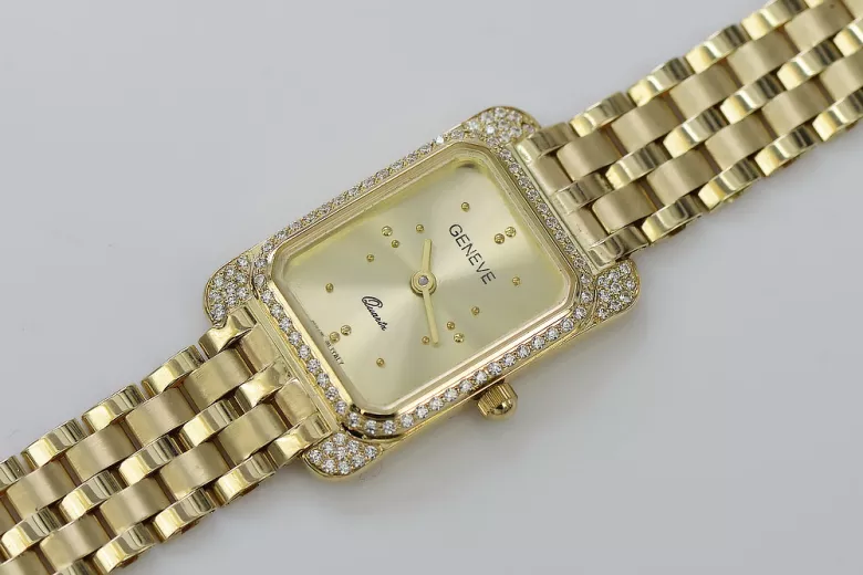 Gold men's watch Geneve ★ zlotychlopak.pl ★ Gold purity 585 333 Low Price!