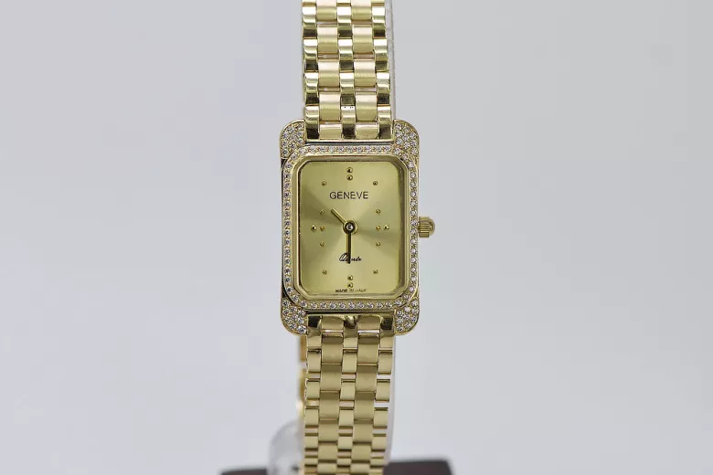 Gold men's watch Geneve ★ zlotychlopak.pl ★ Gold purity 585 333 Low Price!