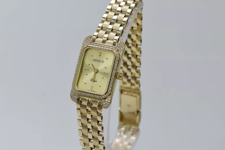 Gold men's watch Geneve ★ zlotychlopak.pl ★ Gold purity 585 333 Low Price!