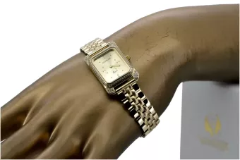 Желтые 14k 585 золотые наручные часы Lady Geneve lw054ydg&lbw008y