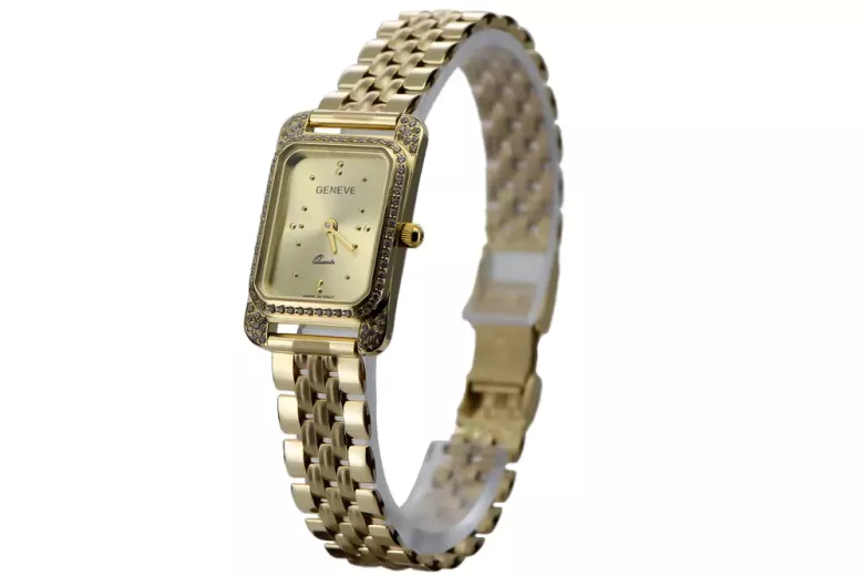 Gold men's watch Geneve ★ zlotychlopak.pl ★ Gold purity 585 333 Low Price!